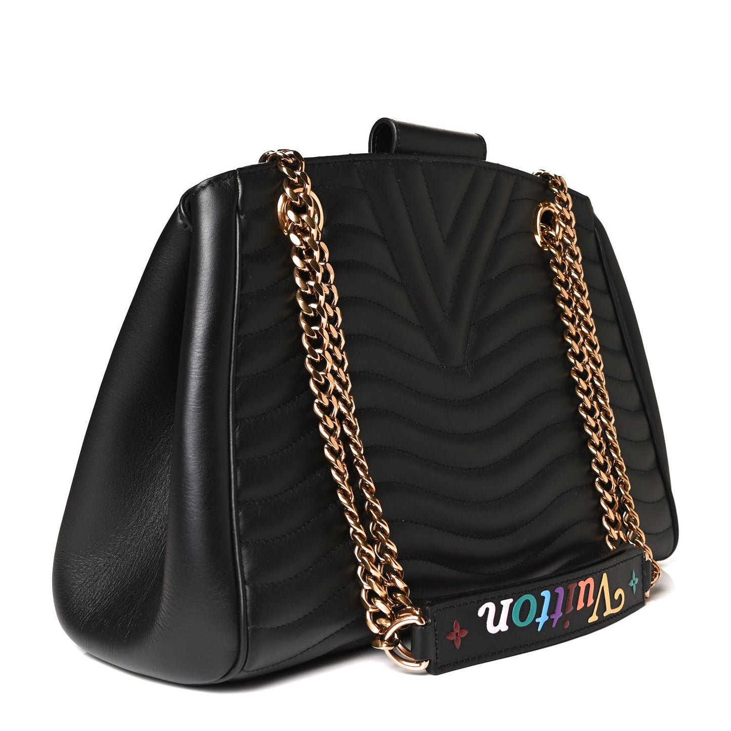 Calfskin New Wave Chain Tote Black