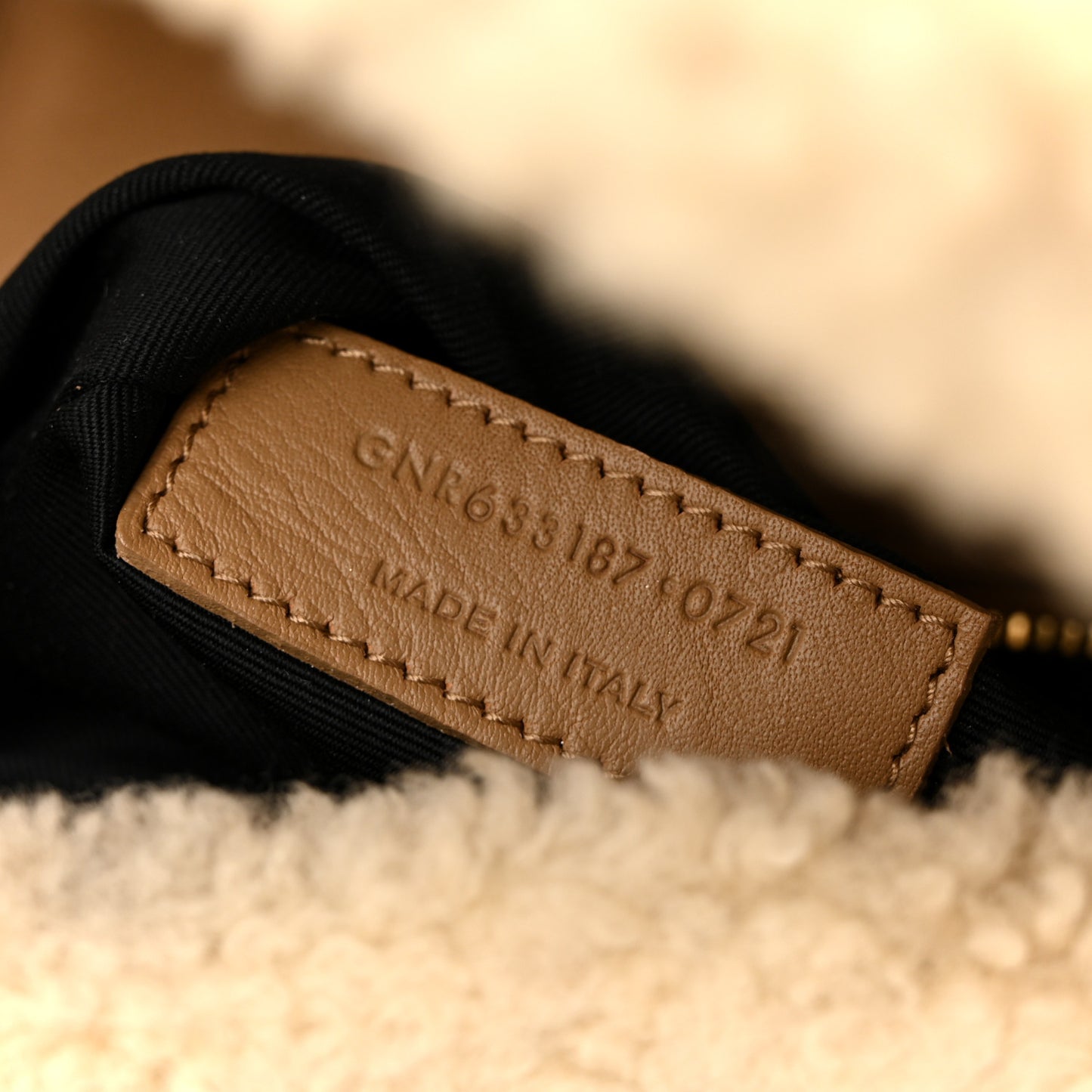 Nubuck Shearling Monogram Medium Niki Chain Satchel Ivory Natural Tan