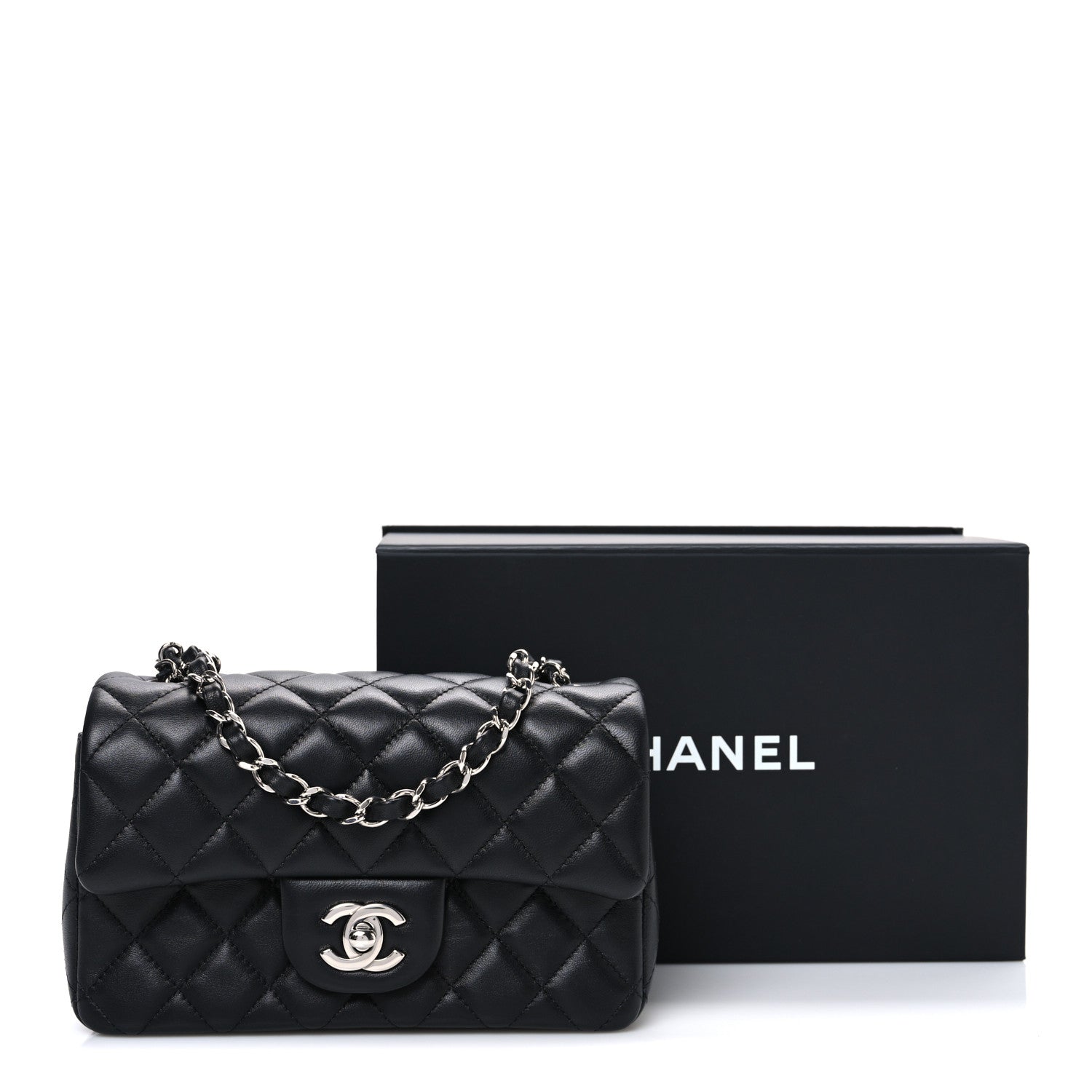 Chanel Lambskin Quilted Mini Rectangular Flap Black 11 of 11