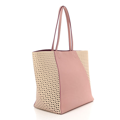 Louis Vuitton Calfskin Perforated Lockme Cabas Rose Poudre Creme 3 of 18