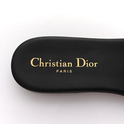 Christian Dior Cotton Embroidered Dway Mule Slides Sandals 36 Black White 8 of 9