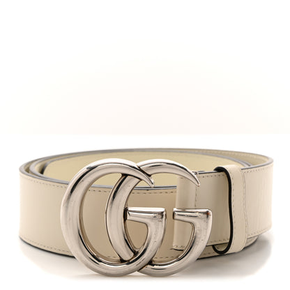 Gucci Plutone Calfskin Palladium Double G 40mm Belt 100 40 Mystic White 1 of 6
