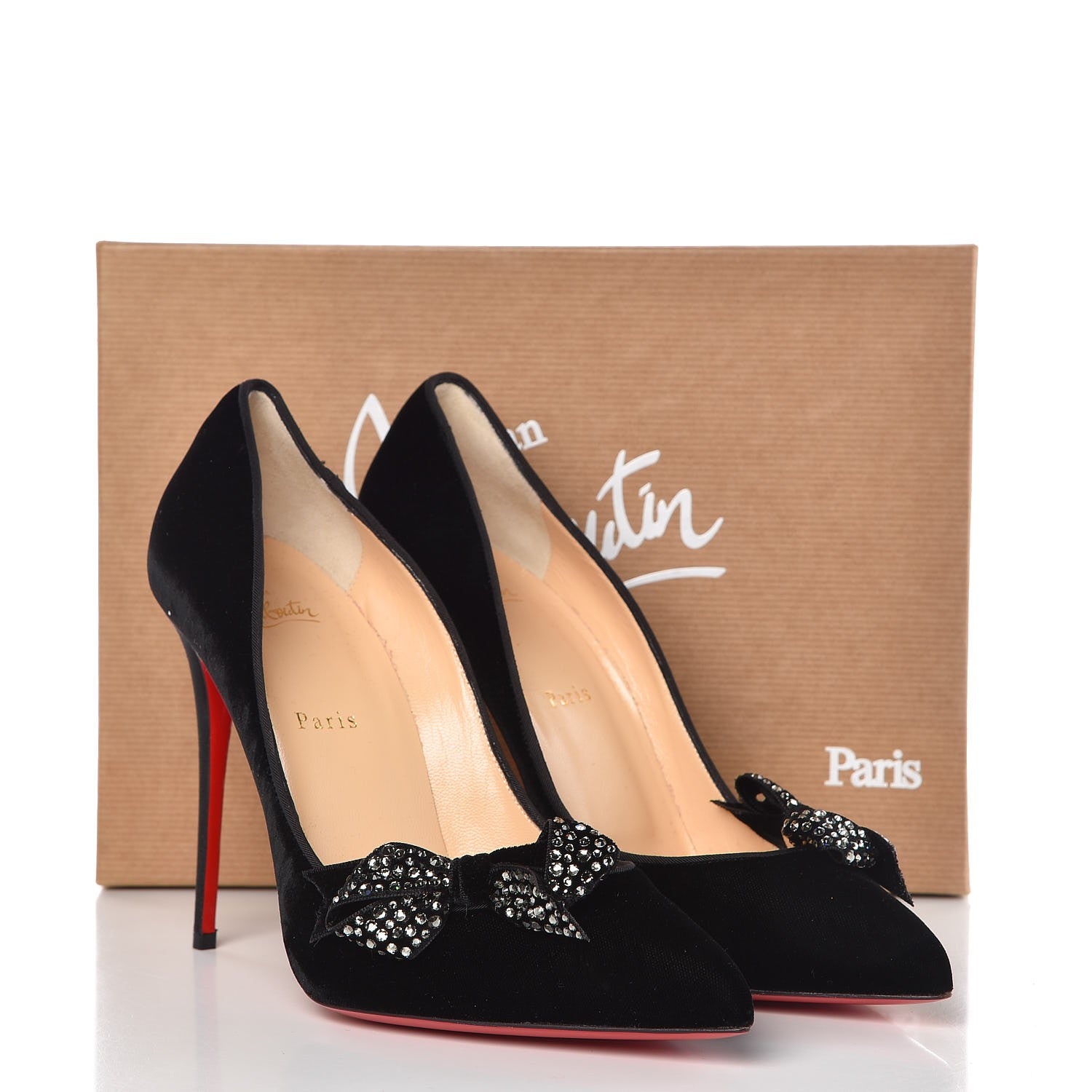 Christian Louboutin Velvet Madame Menule Bow 100 Pumps 41 black 7 of 9