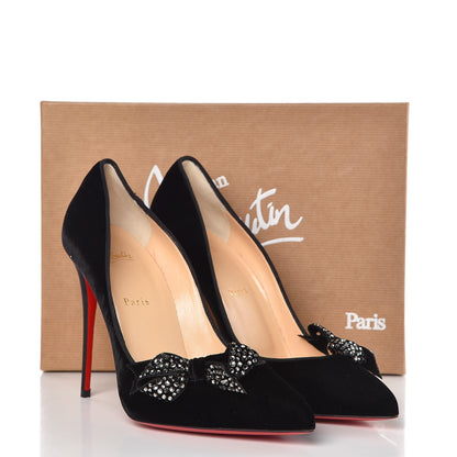 Christian Louboutin Velvet Madame Menule Bow 100 Pumps 41 black 7 of 9