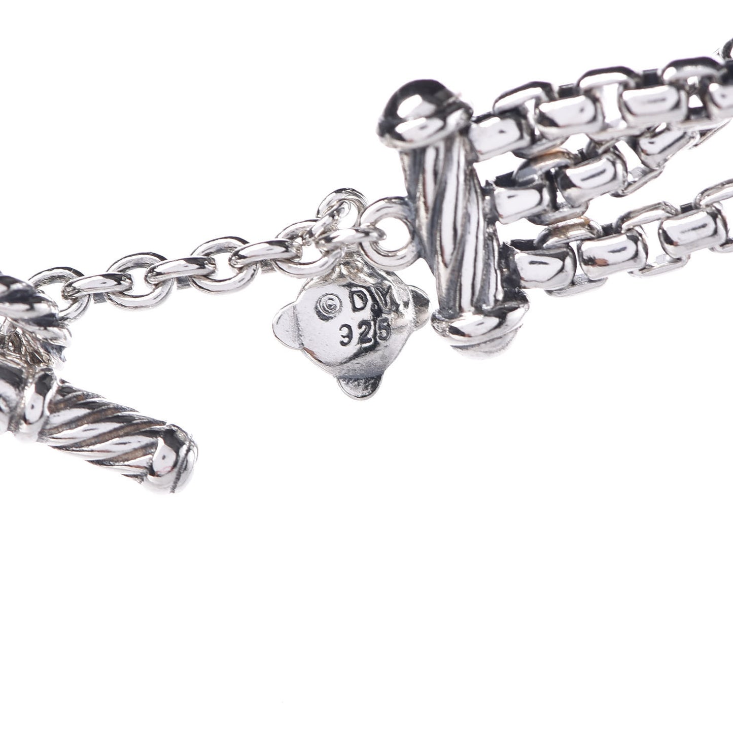 Sterling Silver Box Chain Three Strand Necklace