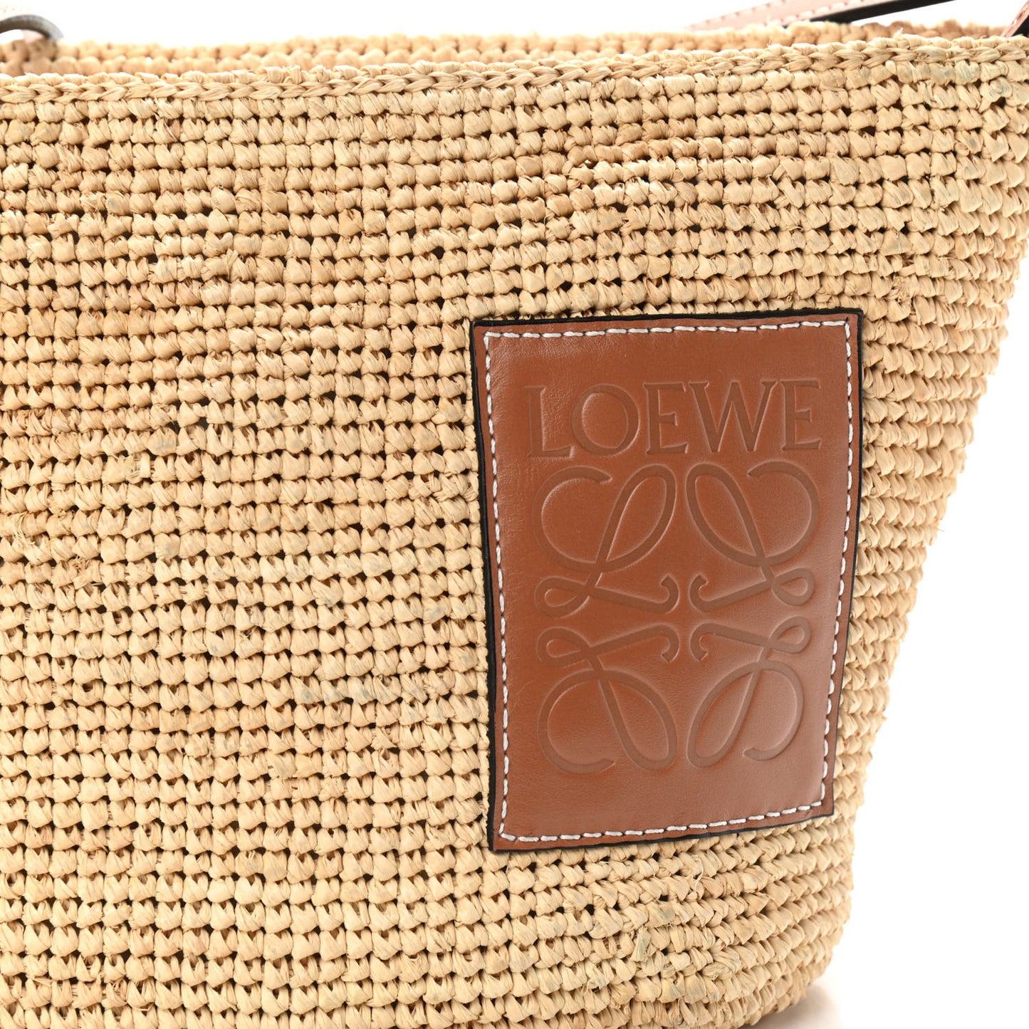 Calfskin Raffia Paulas Ibiza Pochette Bag Natural Tan