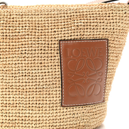 Loewe Calfskin Raffia Paulas Ibiza Pochette Bag Natural Tan 10 of 10
