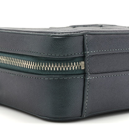 Chanel Iridescent Caviar Quilted Small CC Filigree Vanity Case Dark Turquoise 10 of 11