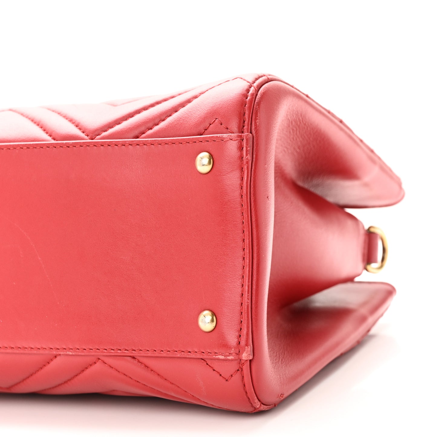 Calfskin Matelasse Small GG Marmont Tote Hibiscus Red