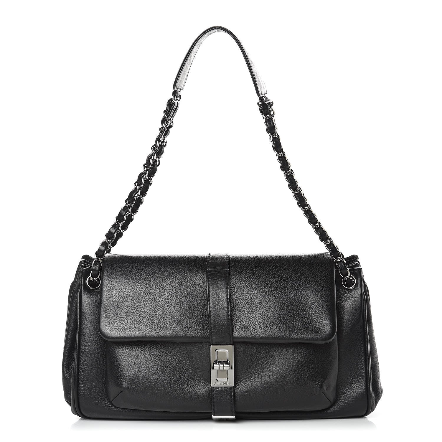 Chanel Caviar Mademoiselle Lock Accordion Flap Black 1 of 13