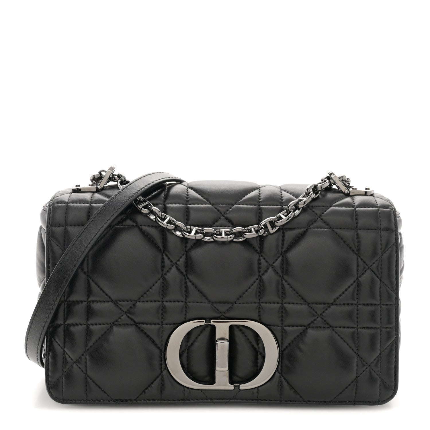 Christian Dior Calfskin Macrocannage Medium Caro Bag Black 1 of 11
