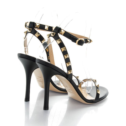 Valentino Garavani Nappa Rockstud Ankle Strap 100mm Sandals 36.5 Black 4 of 7