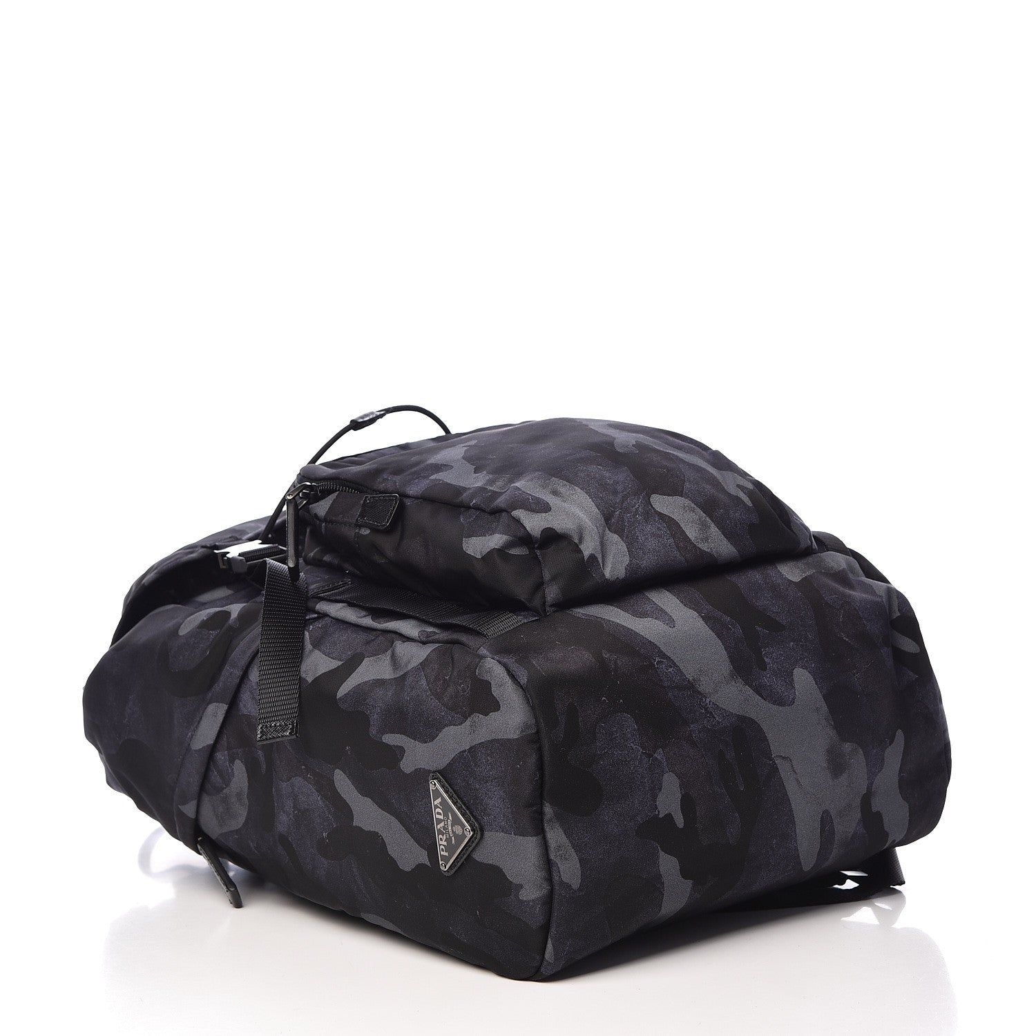 Prada Tessuto Nylon Camouflage Print Double Buckle Backpack Fumo 4 of 11
