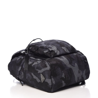 Prada Tessuto Nylon Camouflage Print Double Buckle Backpack Fumo 4 of 11