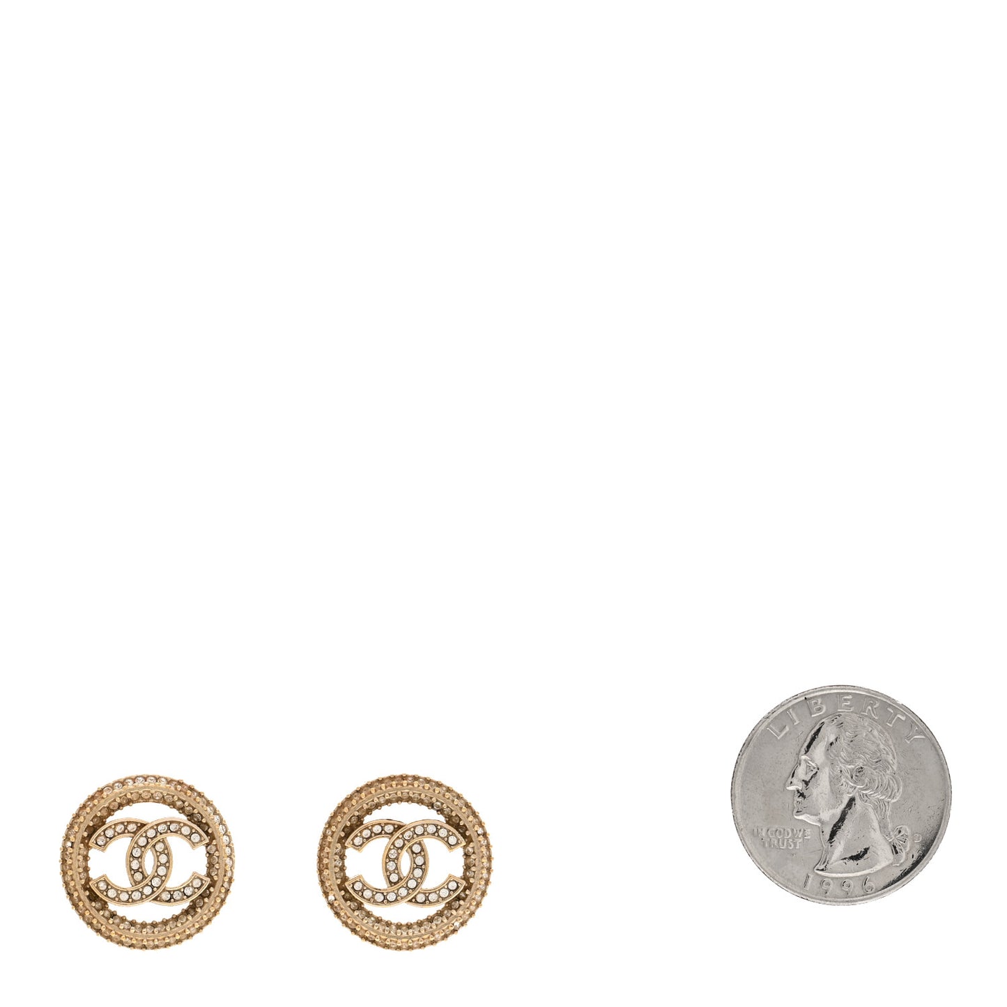 Crystal CC Vendome Round Earrings Gold