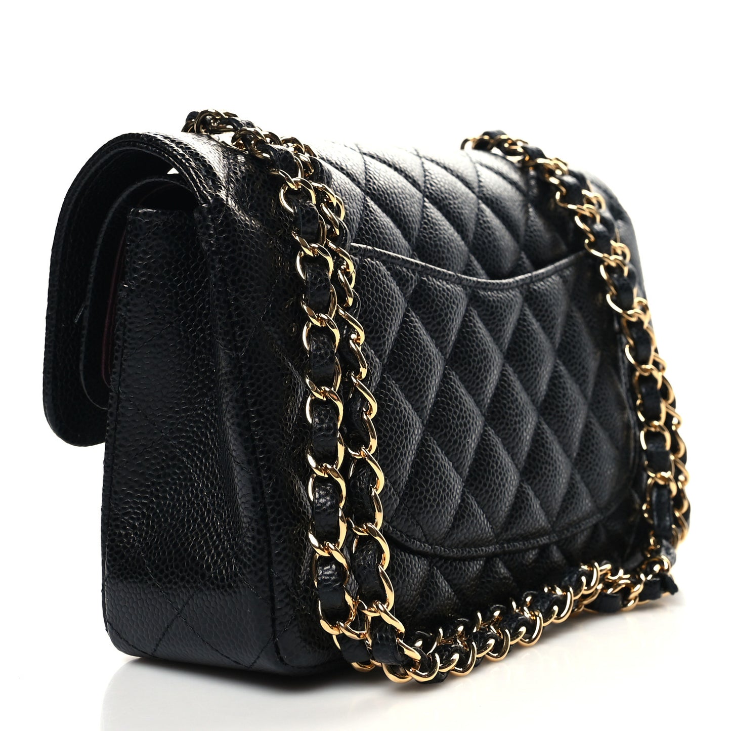 Caviar Quilted Small Double Flap Black