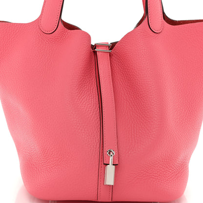 Hermes Taurillon Clemence Picotin Lock 22 MM Rose Azalee 8 of 11