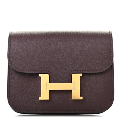 Hermes Evercolor Constance Slim Wallet Rouge Sellier 1 of 8