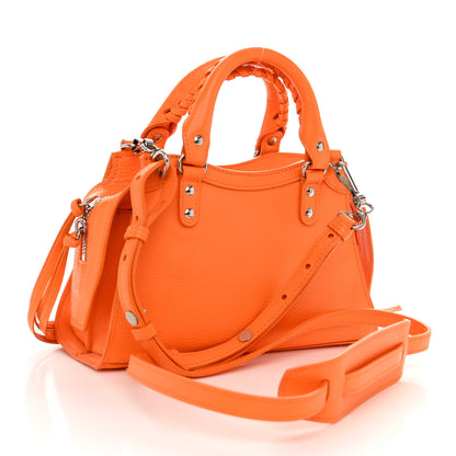 Balenciaga Grained Calfskin Neo Classic Silver Hardware Mini City Pop Orange 3 of 9
