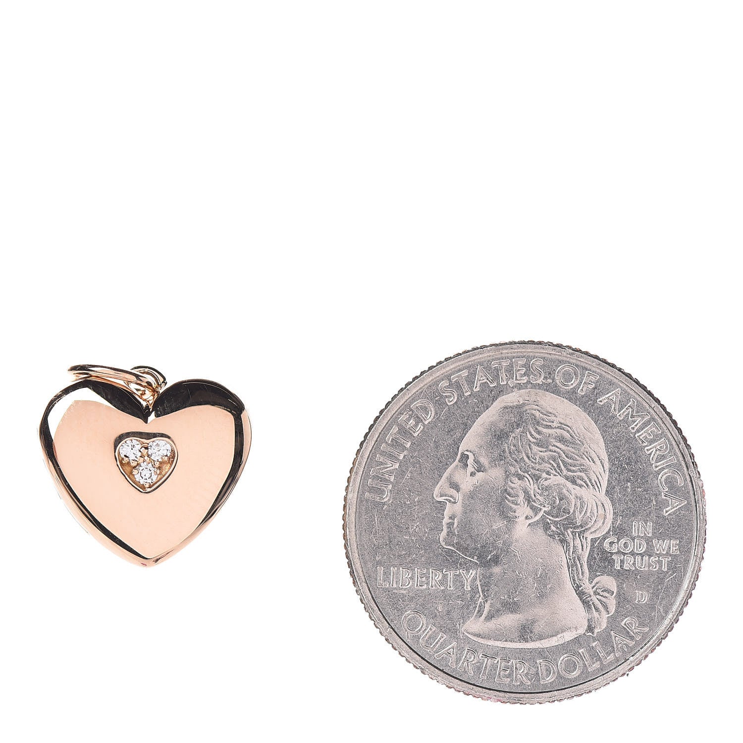Tiffany 18K Rose Gold Diamond Heart Locket Pendant 2 of 3
