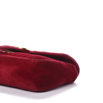Gucci Velvet Matelasse Small GG Marmont Shoulder Bag Fuchsia Violet Cyclamen 7 of 18