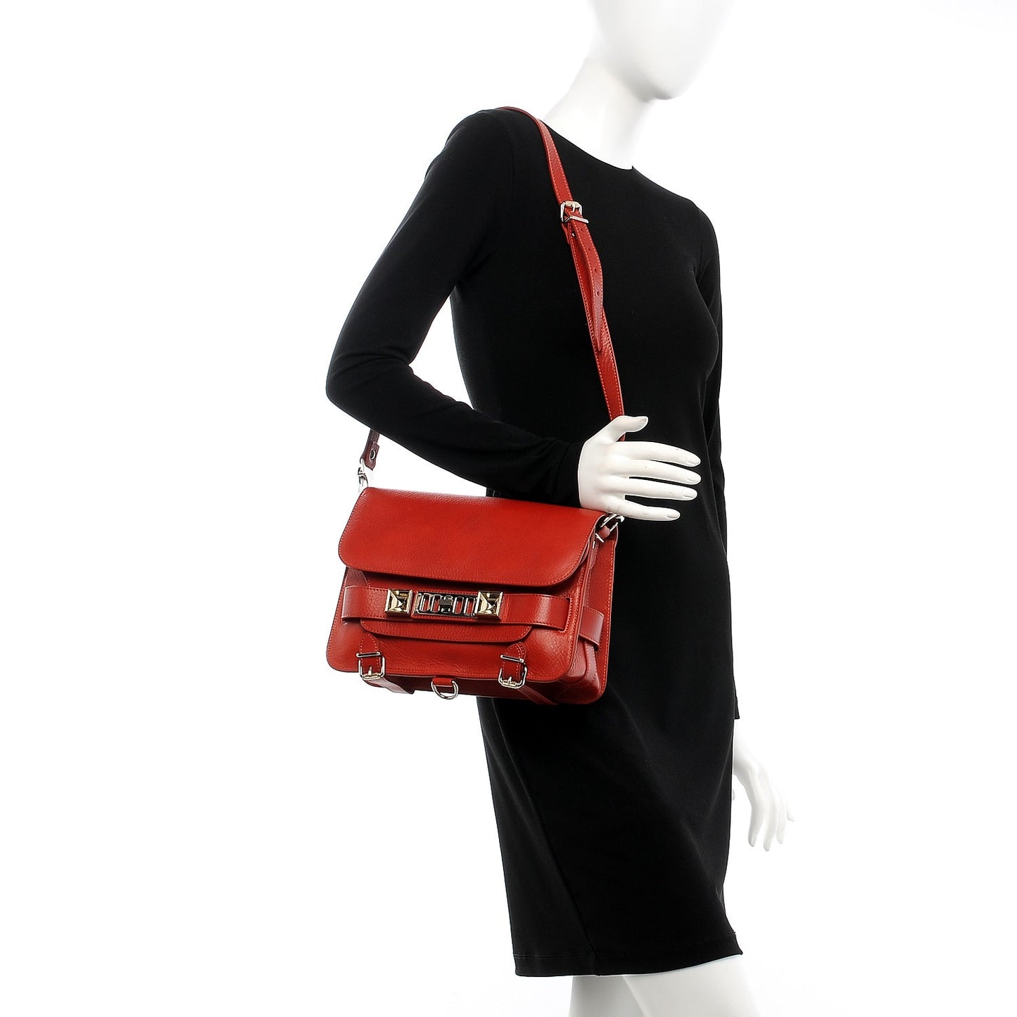 Calfskin PS11 Classic Shoulder Bag Red