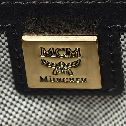 MCM Visetos Medium Kathy Double Zip Tote Cognac Black 9 of 13