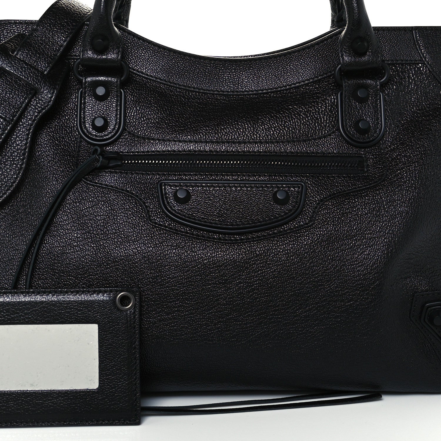 Balenciaga Shiny Grained Goatskin Black Metallic Edge City Black 10 of 10