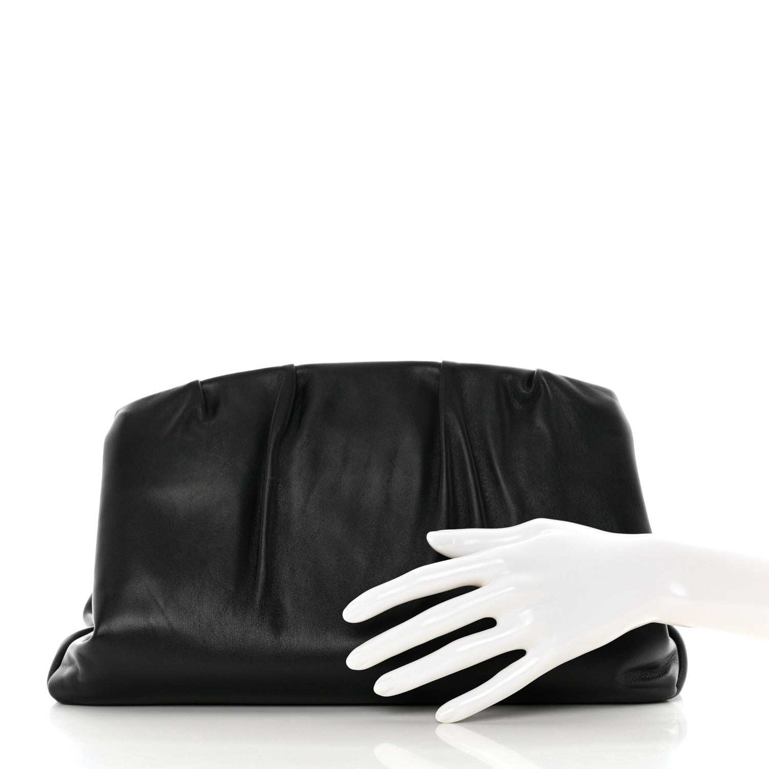 Celine Calfskin Pleated French Lock Clutch Black 2 of 7