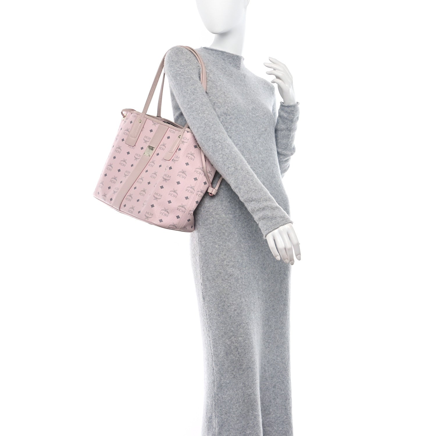 MCM Visetos Large Liz Reversible Shopper Tote Pink 2 of 21