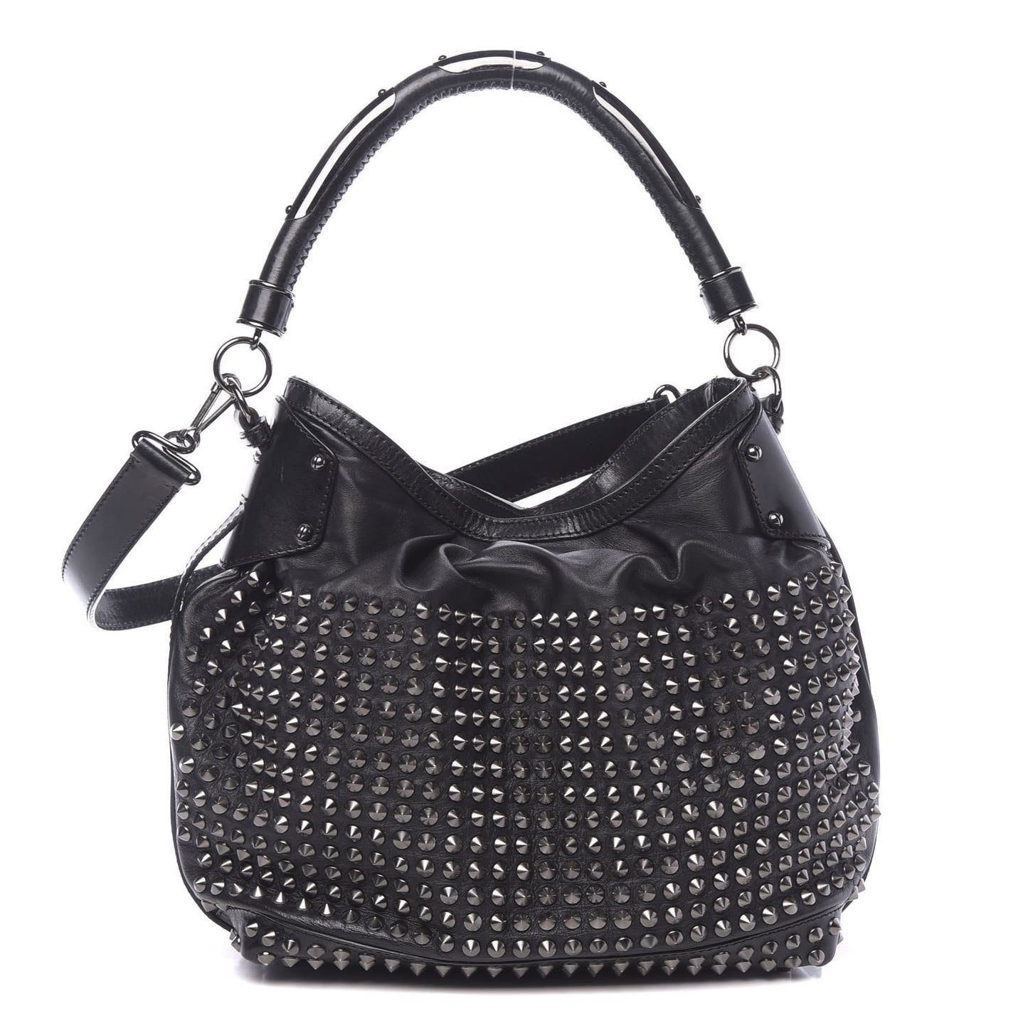 Prorsum Calfskin Studded Shoulder Bag Black