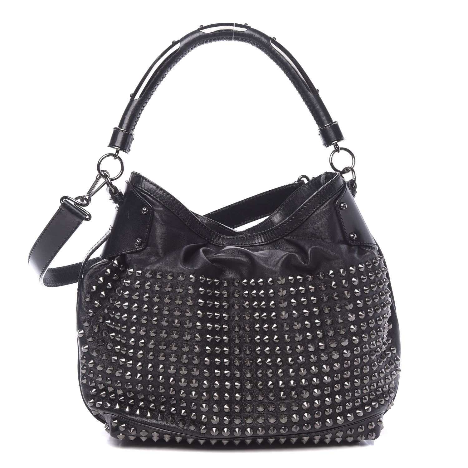 Burberry Prorsum Calfskin Studded Shoulder Bag Black 1 of 13
