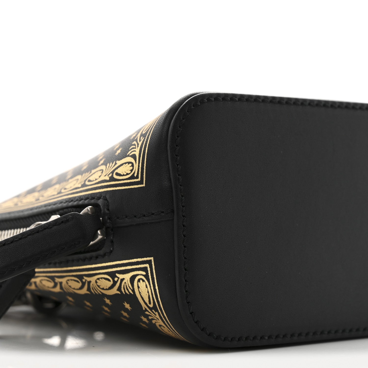 Gucci X SEGA Calfskin GUCCY Stars Mini Dome Shoulder Bag Black Gold 8 of 11