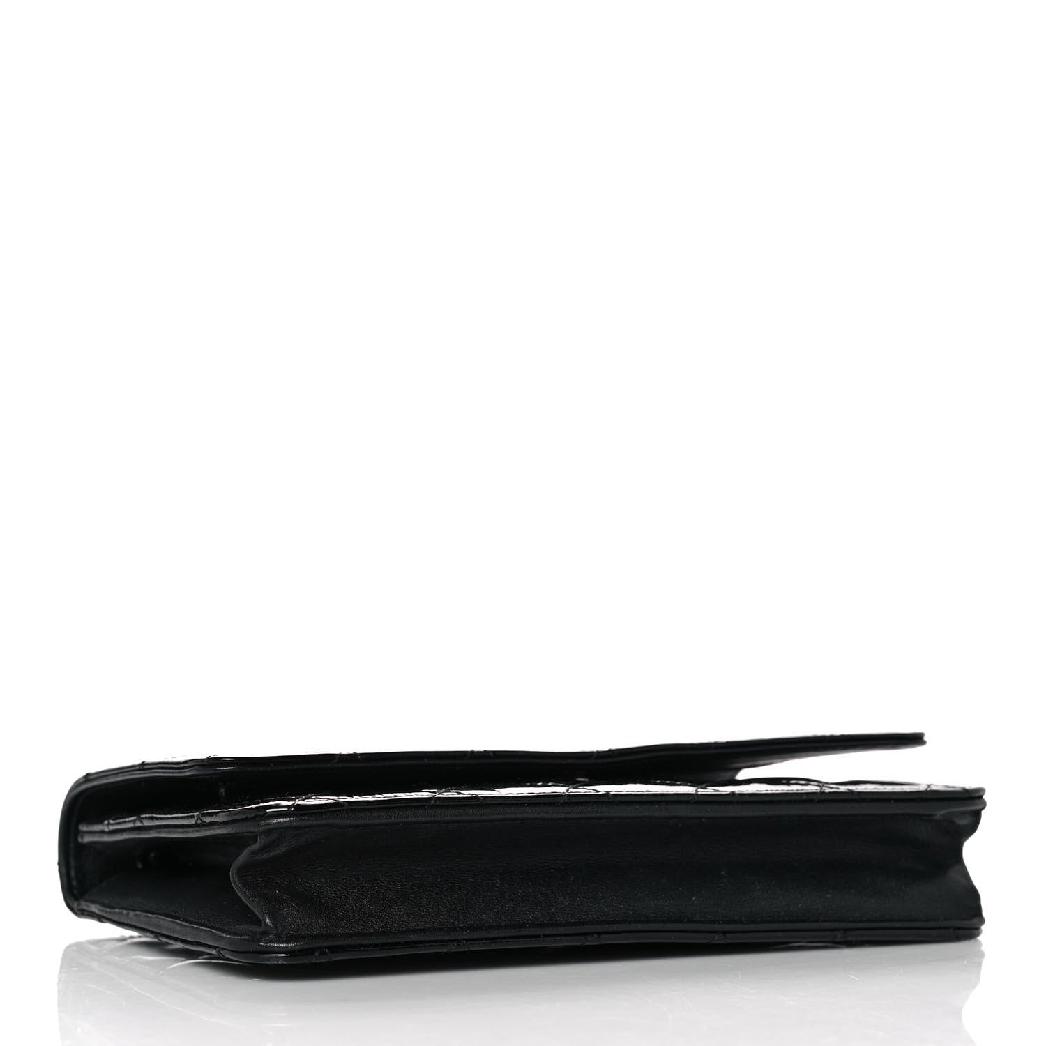Chanel Patent Quilted Wallet On Chain WOC Black 3 of 9
