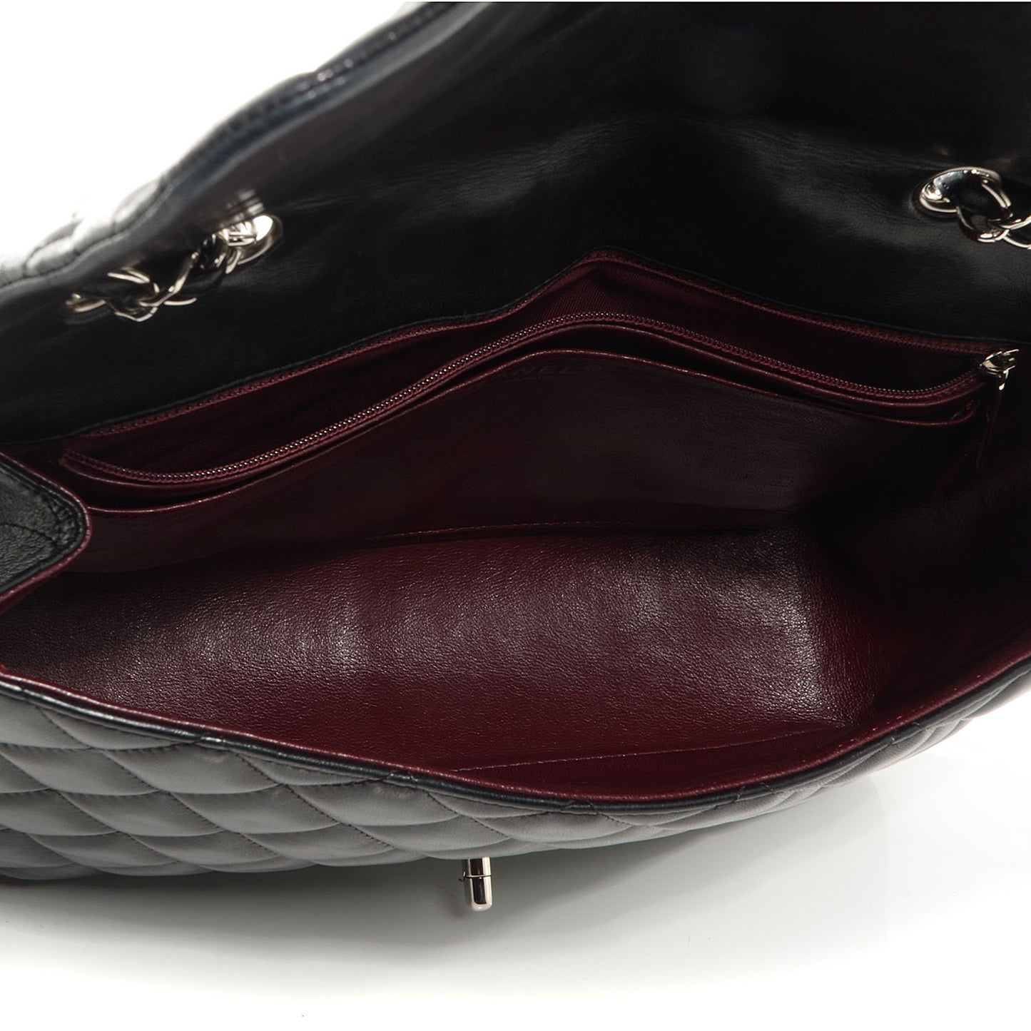 Lambskin Quilted Jumbo Single Flap Black