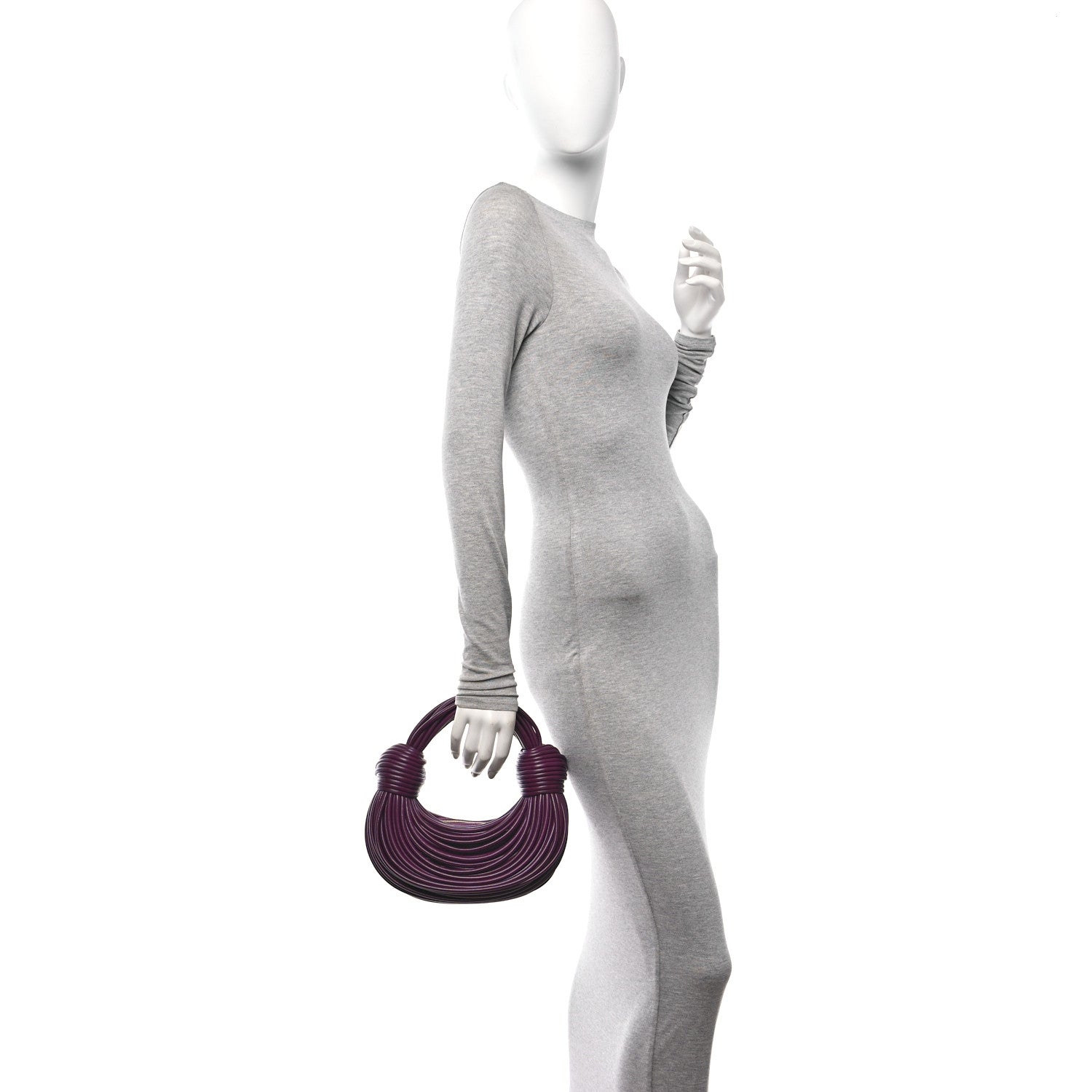 Bottega Veneta Nappa Mini Tubular Double Knot Grape 2 of 9