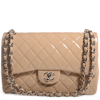Chanel Patent Jumbo Double Flap Beige 1 of 7