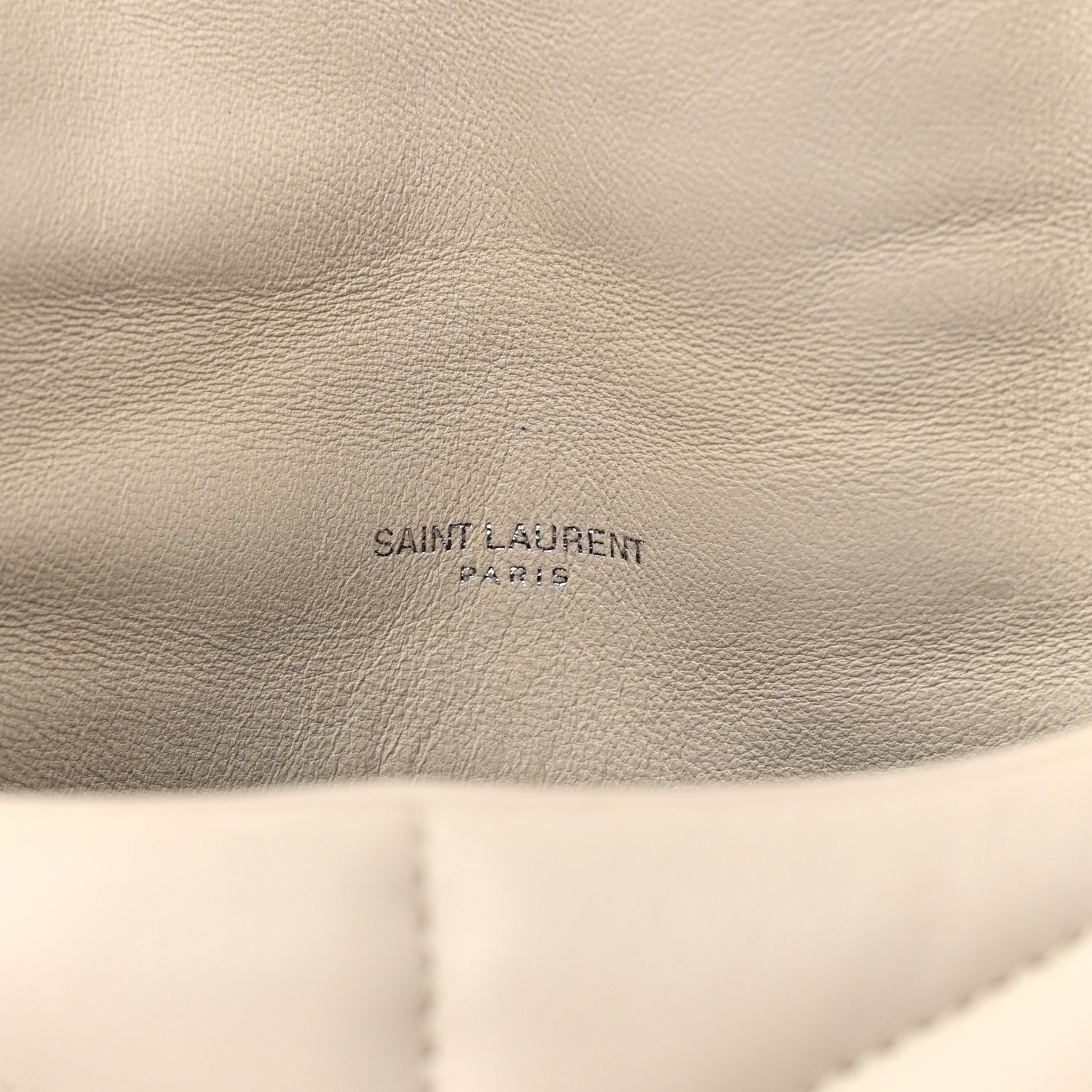 Saint Laurent Lambskin Quilted Toy Loulou Puffer Monogram Chain Satchel Blanc Vintage 6 of 12