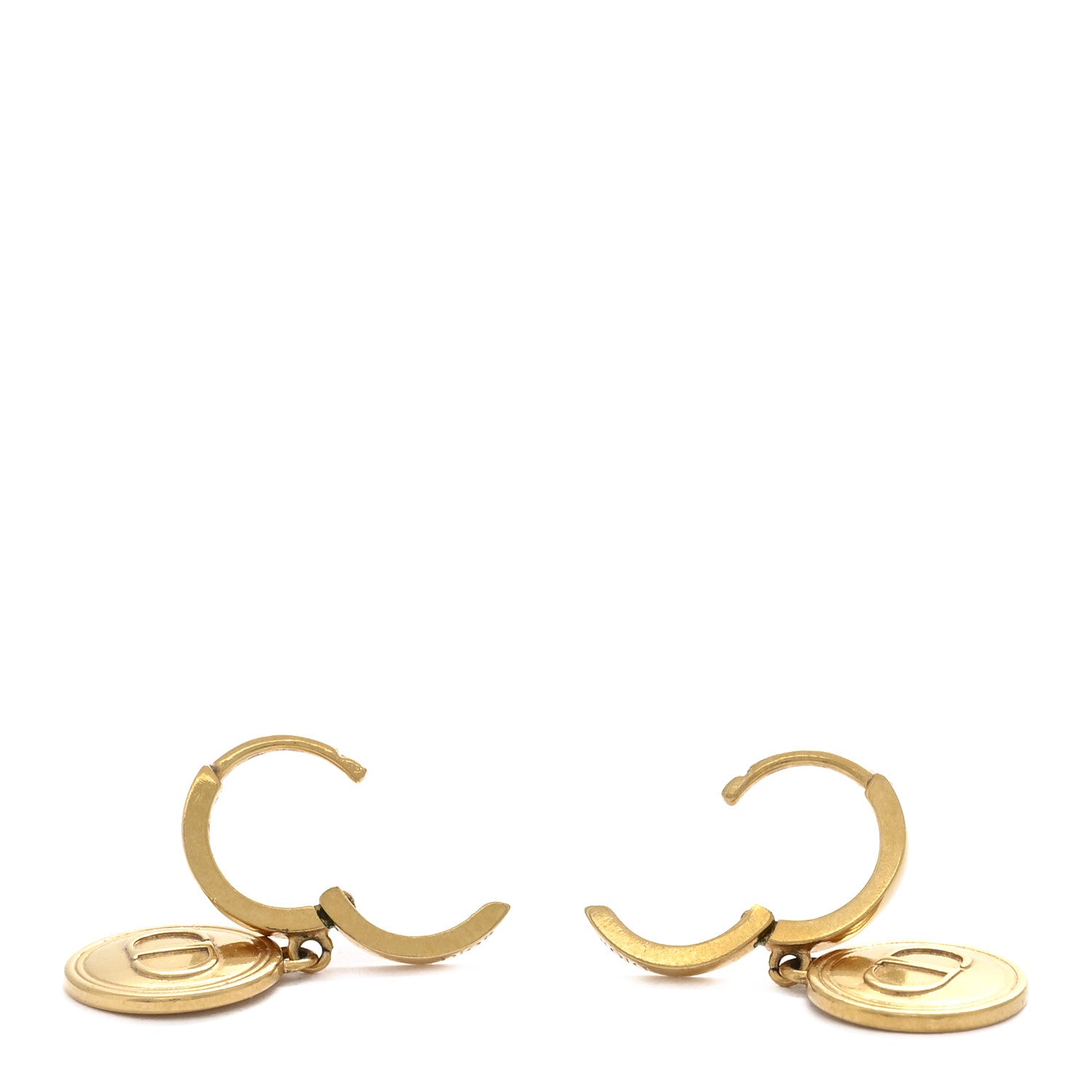 Christian Dior Metal CD Earrings Aged Gold 3 of 5