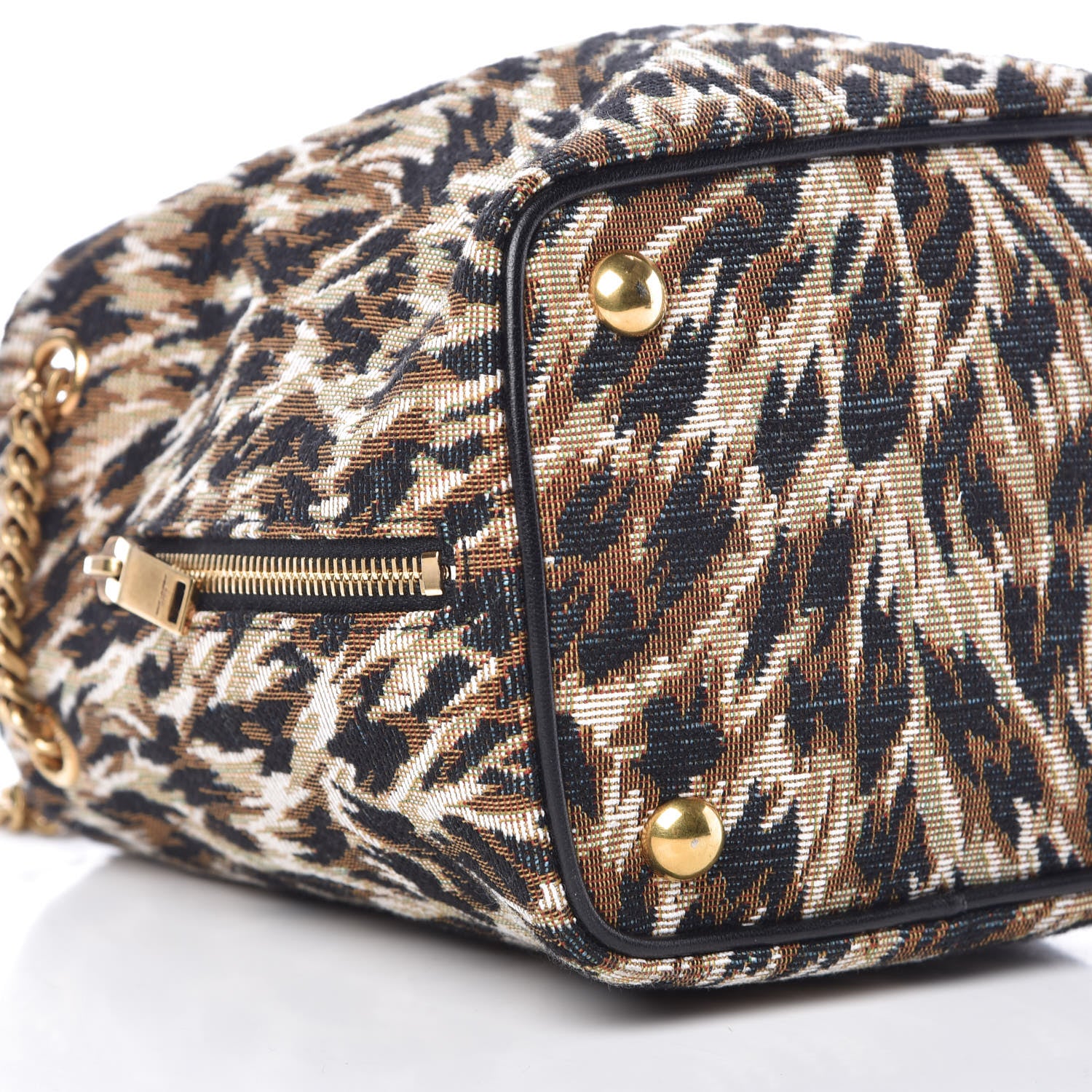 Saint Laurent Jaquard Leopard Baby Emmanuelle Bucket Bag 8 of 9