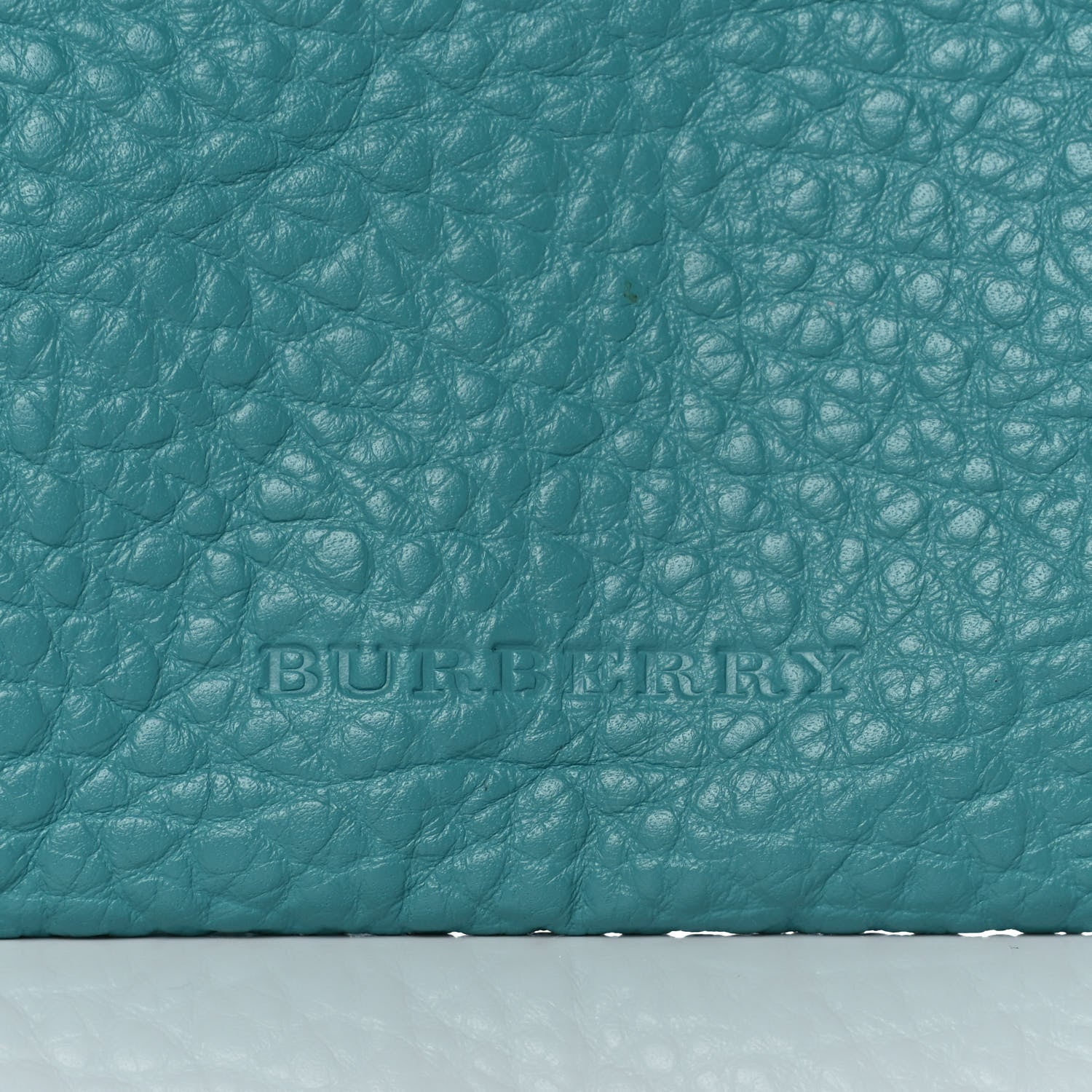 Burberry Signature Grain Calfskin Check Embossed Small Canterbury Tote Aqua Green 8 of 16