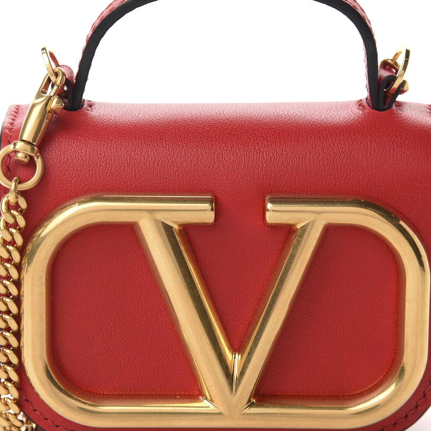 Calfskin Mini Supervee Crossbody Bag Rouge Pur