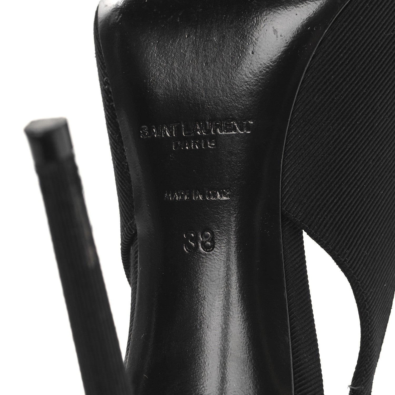 Saint Laurent Grosgrain Penelope Zoe 105 Slingback Pump 38 Black 8 of 10