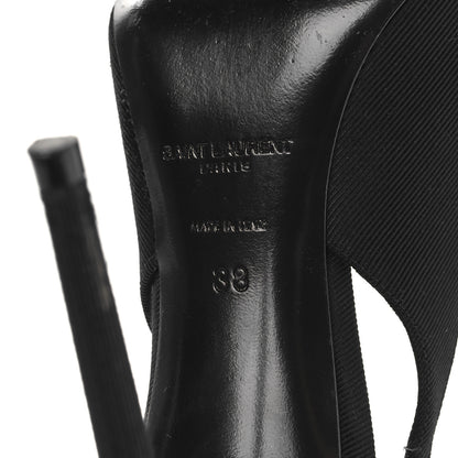Saint Laurent Grosgrain Penelope Zoe 105 Slingback Pump 38 Black 8 of 10