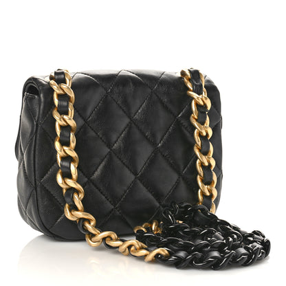 Chanel Lambskin Quilted Mini Lacquered Chain Flap Black 3 of 9