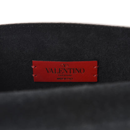Valentino Garavani Pebbled Calfskin Rockstud Flap Wallet On Chain Black 8 of 10