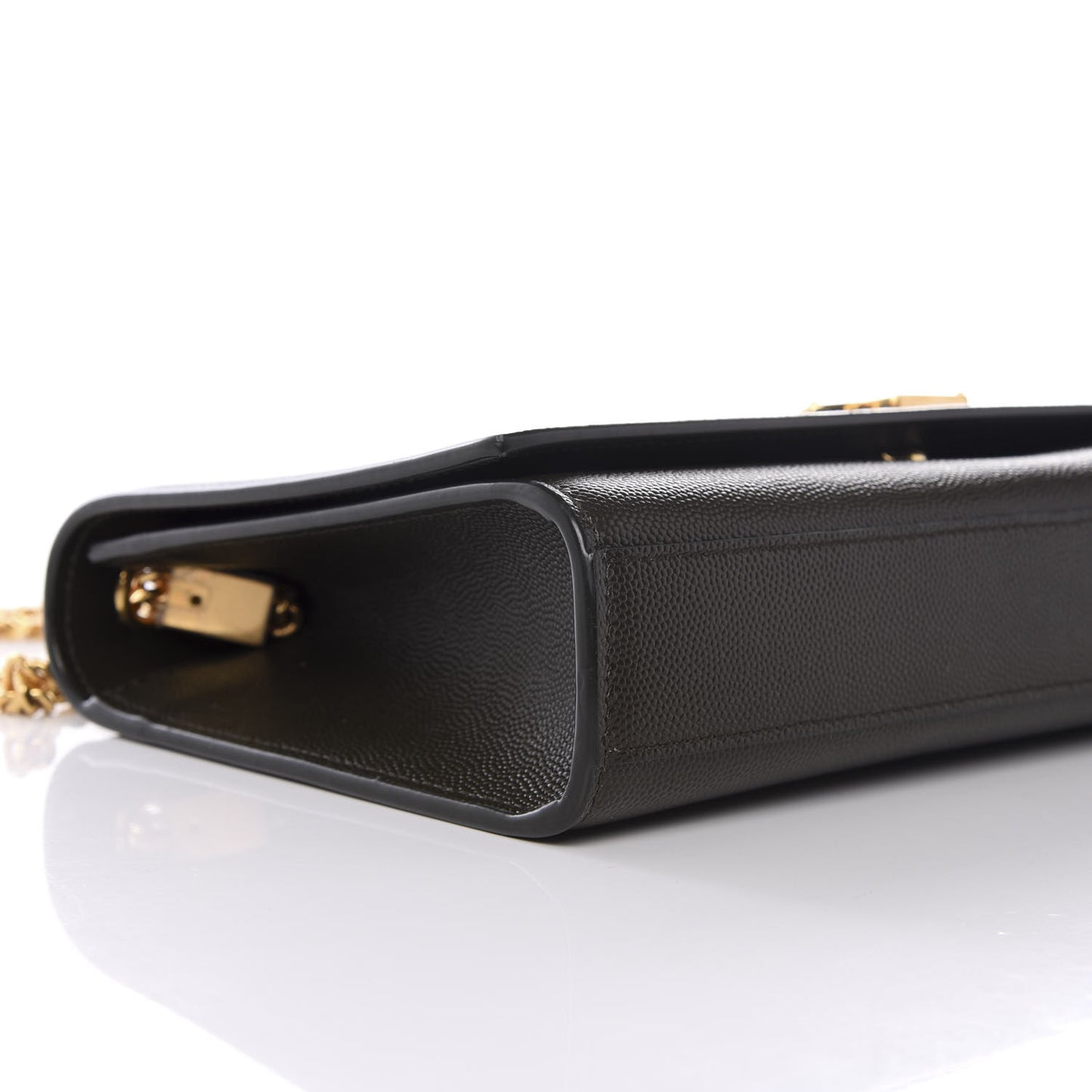 Grain De Poudre Medium Classic Monogram Kate Satchel Dark Tea
