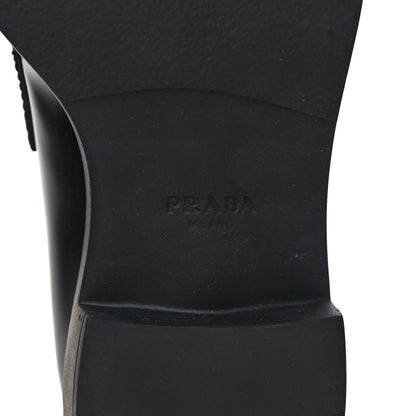 Prada Spazzolato Metal Triangle Logo 50mm Loafers 37.5 Black 6 of 8