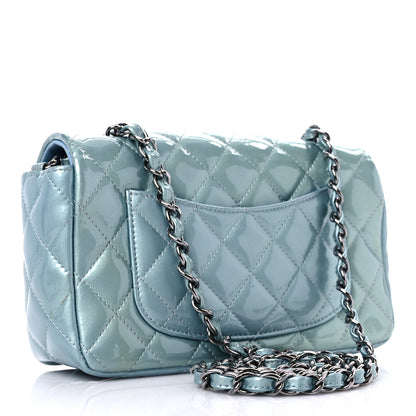 Chanel Patent Calfskin Quilted Mini Rectangular Flap Light Blue 3 of 13