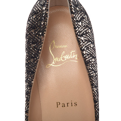 Christian Louboutin Glitter Palace SP Oxyde Fetish Peep 130 Pumps 39 Platine Silver 7 of 8